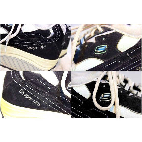Sketchers Shape up Sneakers Shoes Women Sz 9 Black/White Comfort Fitness - Picture 7 of 11
